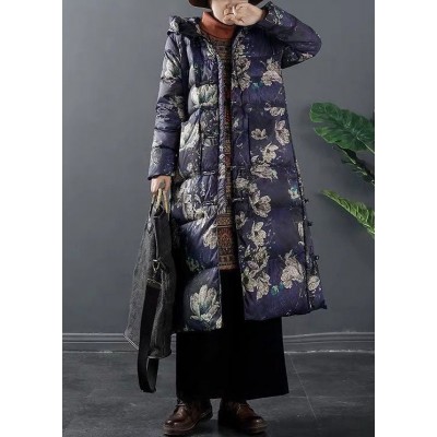 Fitted Purple Pockets thick Duck Down Winter down coat
