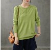 French green blouses for women o neck long sleeve short fall blouse