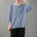 French blue clothes For Women o neck Plus Size Clothing fall top